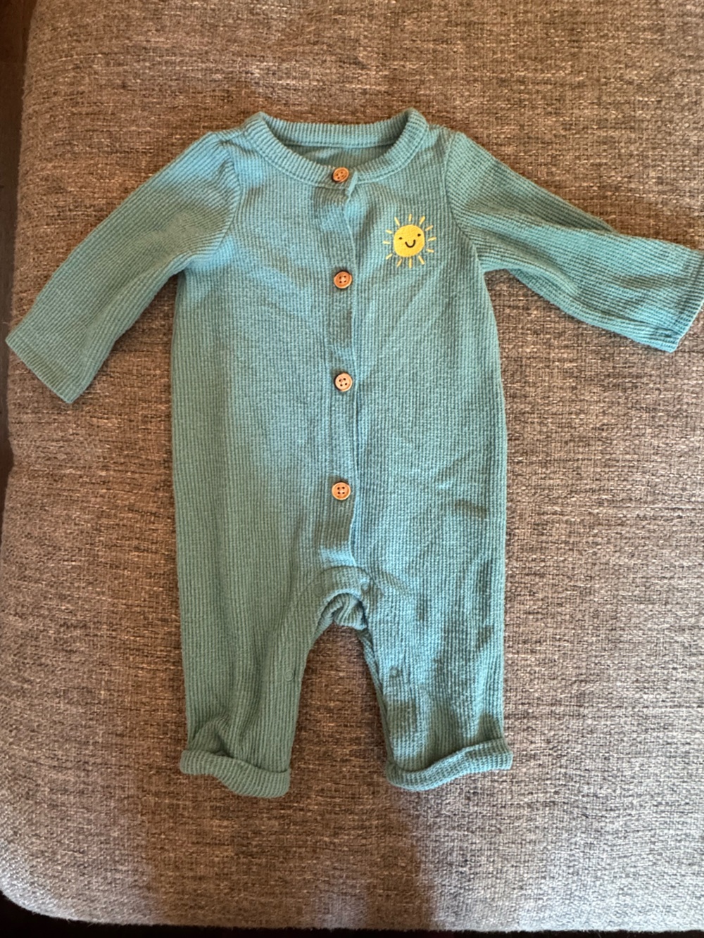 Cat & Jack Baby Teal Waffle Knit Sun Romper 0-3M